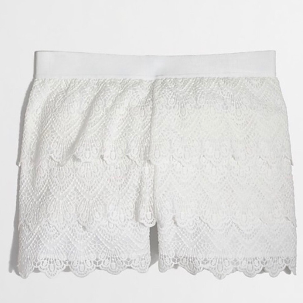 J. Crew White Lace Shorts